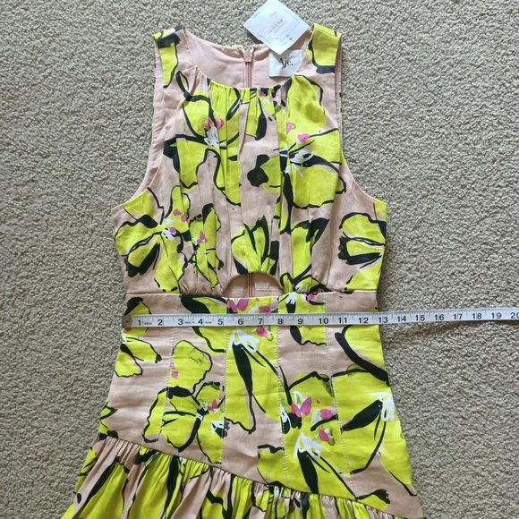 NWT Aje Pelicano Citrus Bloom Asymmetric Tiered Dress - Size AU 6 / US 2 - Picture 11 of 16